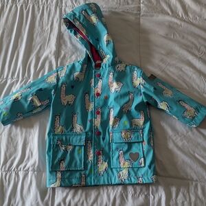 2T Hatley Llama Print Hooded Rain Jacket